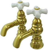 Kingston Brass CC1106T2 Basin Sink Faucet Set Polished Brass Cock Gold Ivory - £174.41 GBP