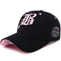 Men Women&#39;s Baseball Cap Summer Cotton Hat Embroidery (Black Pink) - $11.38