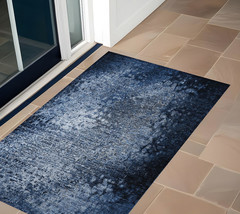 2&#39; X 3&#39; Blue Washable Non Skid Indoor Outdoor Area Rug - $1,136.07 MXN