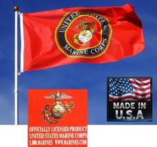 *Usa Made 3x5 Ft Usmc Marine Corps Marines Emblem Seal Crest Flag Banner - £12.63 GBP