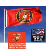*USA MADE 3x5 ft USMC Marine Corps MARINES EMBLEM SEAL Crest FLAG Banner - £12.77 GBP
