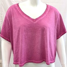 No Boundaries  Women&#39;s Boxy Crop T-Shirt Top Rose Pink 3X - $13.99