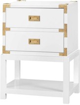 Side Table BUNGALOW 5 TANSU Brass Handle Stained Drawer Interior Gold Accents - £1,382.08 GBP