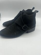 Eileen Fisher Savoy Nubuck Round Toe Boots Zipper Buckle Black Women siz... - $45.07