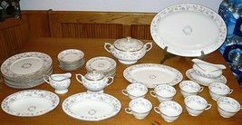 Lamberton Ivory China Made In America Reverie Pattern Floral W Gold Trim 42 PCS - £326.53 GBP