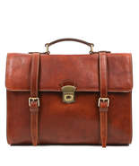 Leather Belted Briefcase, Convertible Backpack - The Glass Menagerie - £199.24 GBP