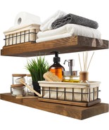 Baobab Workshop Wood Floating Shelves Set Of 2 - Rustic Shelf 24, 24D X ... - €74,13 EUR
