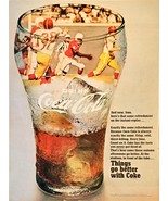 Drink Coca Cola Football Things go better with Coke 1968 Vintage Print Ad - $183.09 MXN