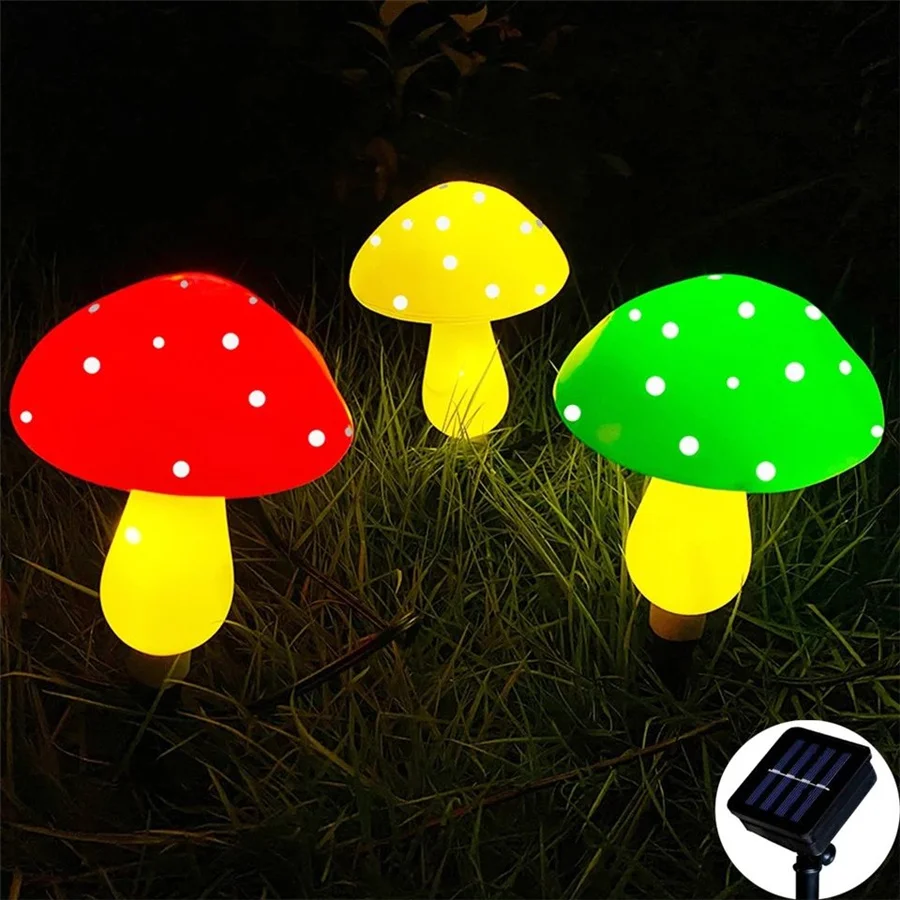 Outdoor LED Solar Garden Light Cute Mushroom String Lights Waterproof 8 Modes Ch - £98.21 GBP