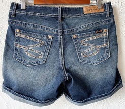 Seven7 Jean Shorts Dark Wash Denim Mid Rise - Women&#39;s Size 10 - £22.68 GBP