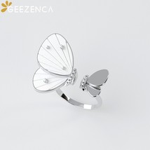 S925 Silver Artistic 3D Butterfly Open Rings For Women Luxury Designer Unique Ad - £108.24 GBP