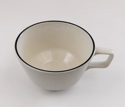 Homer Laughlin Black Rim Stripe Coffee Tea Cup Restaurant Ware Vintage USA - £15.31 GBP