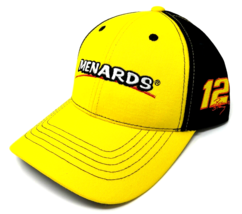 Nascar Racing Team Penske 12 Ryan Blaney Black Yellow Menards Adjustable Hat Cap - $22.75