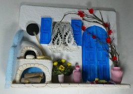 Greece Art  Souvenir Handmade Ceramic Plaque House Door , Window, Clay O... - £239.06 GBP