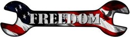 Freedom With American Flag Novelty Metal Wrench Sign W-035 - £21.99 GBP