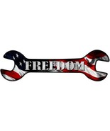 Freedom With American Flag Novelty Metal Wrench Sign W-035 - $37.96 CAD