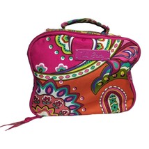 Vera Bradley Pink Swirls Colorful Floral Fabric Travel Lunch Bag Makeup ... - $16.79