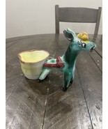 Vintage Donkey Pulling Cart Majolica Jardinière Planter Italy 336/201 - €25,32 EUR