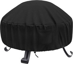 Wleafj Round Fire Pit Cover, Waterproof Fire Bowl Cover, Complete Covera... - $33.95