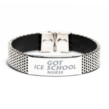 Funny Nurse Stainless Steel Bracelet, Got Ice? School Nurse, Best Nurse Apprecia - £19.32 GBP