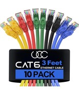 Ultra Clarity Cables Cat 6 Ethernet Cable 3 Ft (10 Pack), Cat6 Patch, 5 ... - $35.97