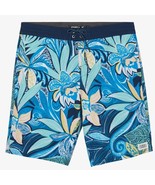 ONeill Boys Cruzer Boardshorts 27&quot; Waist Floral Print Swim Trunks Blue N... - $38.58