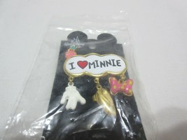 Walt Disney World Dangle Trading Pin I Love Minnie Mouse Heart 3D Brooch Button - £20.35 GBP