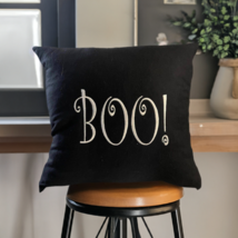 Halloween Decoration Embroidered Glow-in-the-Dark Halloween Accent Pillow Cover - £18.97 GBP