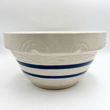 VTG Robinson Ransbottom Pottery Medium 10&quot; Mixing Bowl 303 Roseville Blue Stripe - £43.90 GBP