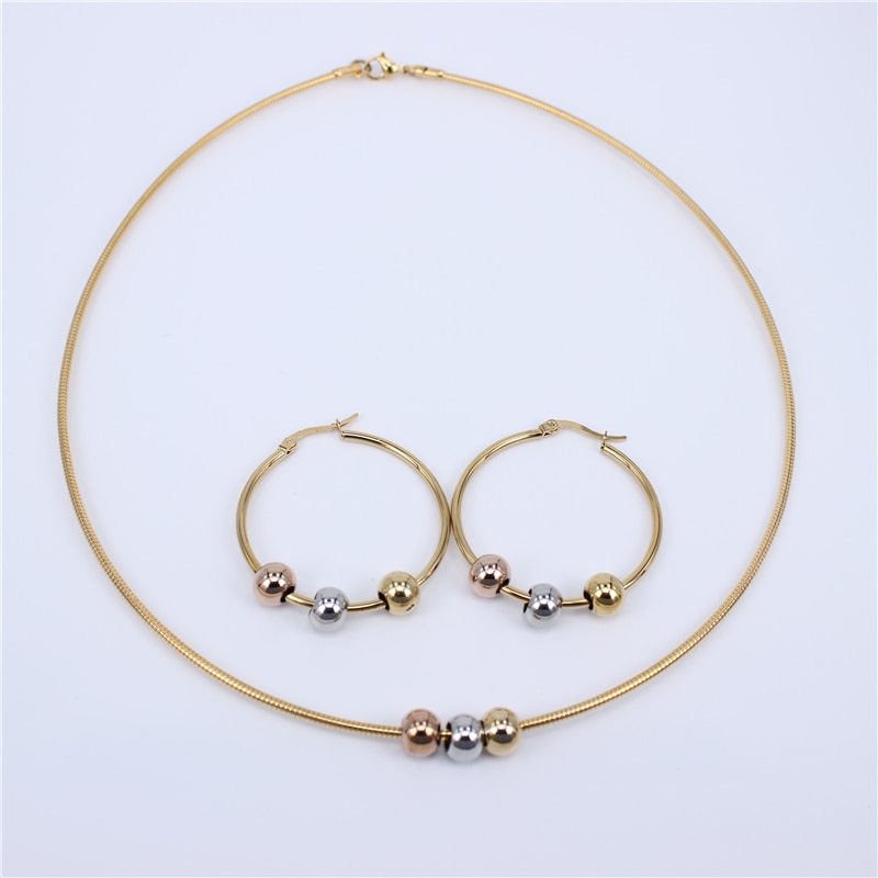 Primary image for MGUB Cool and comfortable Set stainless steel Smooth and beautiful beads 2mm col
