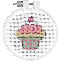 Janlynn/Kid Stitch Mini Counted Cross Stitch Kit 3 Round-Cupcake (11 Cou... - $642.16 MXN