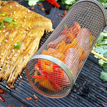 Barbecue Rolling Grill Basket BBQ Net Tube Grill Basket BBQ Campfire Gri... - $57.29+