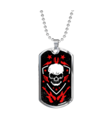 Rock N Roll Skull Guitars Music Necklace Stainless Steel or 18k Gold Dog Tag 24 - $47.45 - $71.20