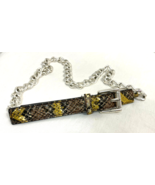 Michael Kors - Faux Animal Skin and Silver Chain Belt, Women&#39;s L/XL - $10.44