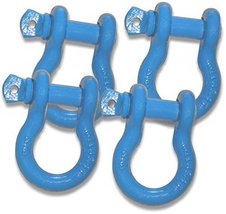 BILLET4X4 3/4 inch D-Shackles 4-3/4 TON  Hard HAT Safety Blue Powdercoated (Set - £67.30 GBP