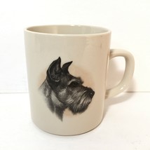 Vintage Mug Dog Schnauzer Porcelain Coffee Tea Cup Beige Black  Scotty Dog - £12.46 GBP