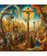 AI art Hieronymus Bosch inspired crucifixion - $32.82 - $854.41
