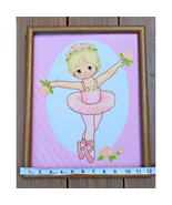 Vintage Creative Expressions Crewel Tiny Ballerina Girl 12 x 15 Wood Fra... - $168.40 MXN