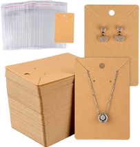 150 Set Earring Card With 150 Pcs Bags Earring Card Holder Blank Kraft Paper NEW - £11.64 GBP