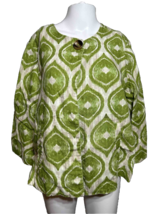 Chicos 2 NWOT Womens Size 12 LARGE Line Cardigan Size 2 Green Geometric - RB - £20.17 GBP