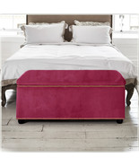 Velvet Upholstered Ottoman Storage Box Bedroom Footstool Blanket Toy Box  - $135.00