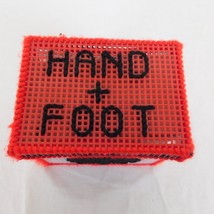 Completed Plastic Canvas Hand &amp; Foot Playing Card Holder with 6 Decks FLAW - $14.52