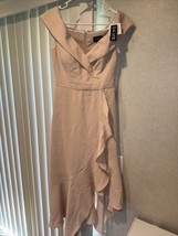 Xscape Off the Shoulder Handkerchief Hem Cocktail Dress in Blossom Size 4. NWT - $129.68