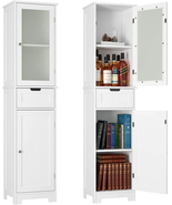 Bathroom Storage Cabinet, White Linen Cabinet, Narrow Tall Cabinet Stora... - $135.51