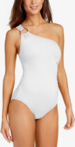 MICHAEL KORS One Piece Swimsuit One Shoulder Iconic White Size 14 $106 -... - £34.67 GBP