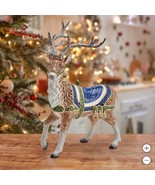 Fitz &amp; Floyd Reindeer Figurine Blue Multicolor Telluride Hand-Painted Ch... - $2,310.82 MXN