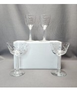 Vintage Libbey Rock Sharpe Laurel Wreath Champagne Coupes &amp; Wine Glasses... - £23.69 GBP