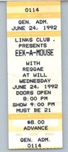 Biglietto Del Concerto Vintage Eek-A-Mouse 24 Giugno 1992 St. Louis Missouri - £31.33 GBP