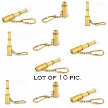 Brass_Keychain_Telescope_Marine_Spyglass_Key_Chain_Key_Ring LOT OF 10 PCS - £24.62 GBP