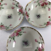 Vtg Floral Porcelain Asian Style Rice Dessert Dipping Bowls Lot of 9 3.25&quot; - £15.32 GBP